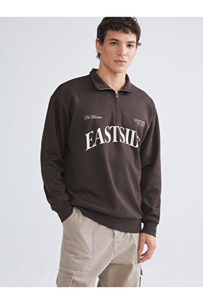 LC Waikiki New Season Stand Collar Printed Men's Sweatshirt