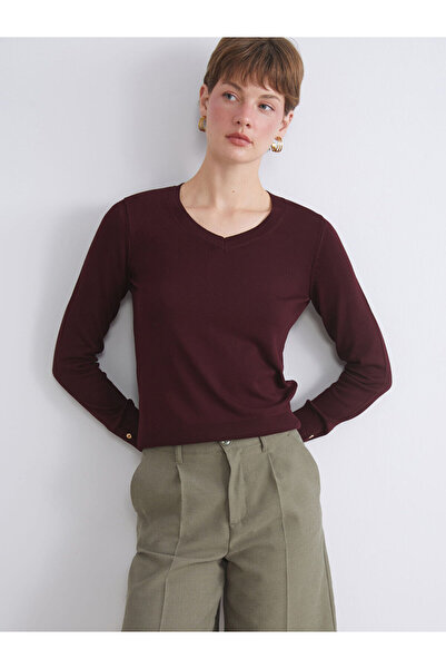 LC Waikiki V Yaka Kadın Triko Kazak