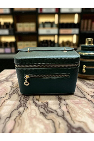Gold Box Cosmetic Makeup Bag with Mirror Travel Kit Makeup Accessories Organizer Khaki Green