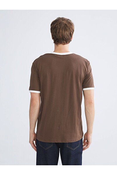 LC Waikiki Xside Brown Crew Neck Combed Cotton Men's T-Shirt