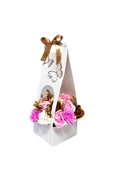 velve Aranjament floral Butterfly, cu trandafiri si garoafe din sapun, plante...