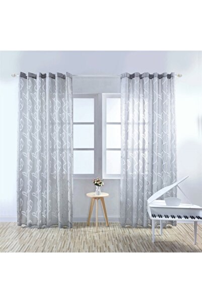 HALAMODO ستائر نوافذ شبه مظللة من الألياف الدقيقة باللونين الرمادي والأبيض، م...