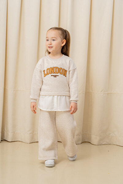 e-çocuk Girl's London Embroidered Ribboned 2-Piece Set - 3266/3265