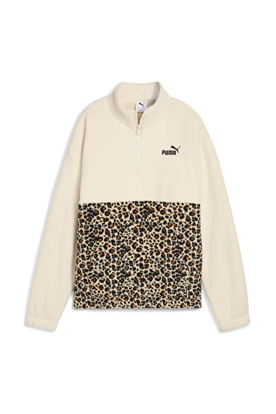 Puma Ess Graphic Animal Crew Kadın Bej Günlük Stil Sweatshirt 68808387