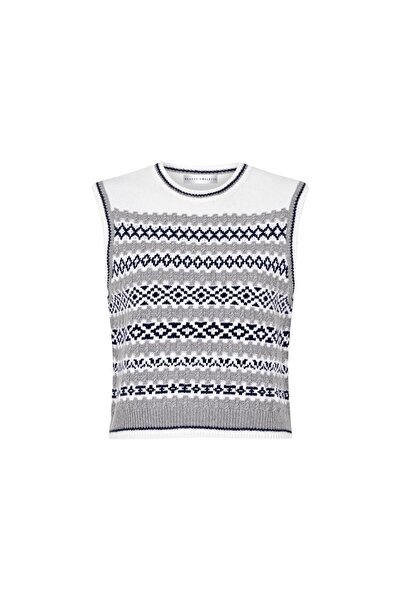 Beauty Omelette Gri Jakarlı Yün Süveter