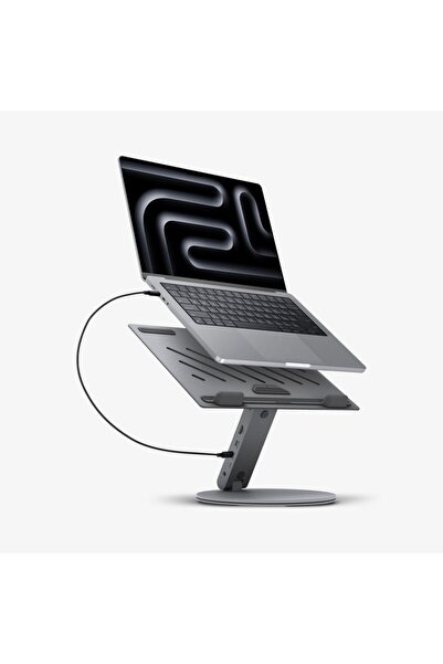 Spigen Laptop / MacBook Adjustable Desk Stand / Multi Hub Multiplexer 6 in 1 Port Ld204H - Amp08885