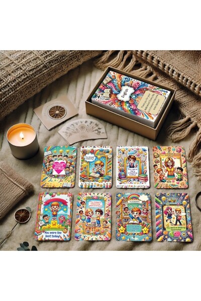 LEBLOU Carduri motivaționale de recompensă pentru profesori – Set de 35 de carduri în limba engleză