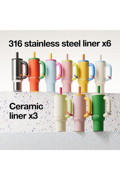 CHAKO LAB CHaKOLAB BaWangCUP Stainless Steel Insulated Tumbler with Handle and Straw, BPA Free, 950 ml