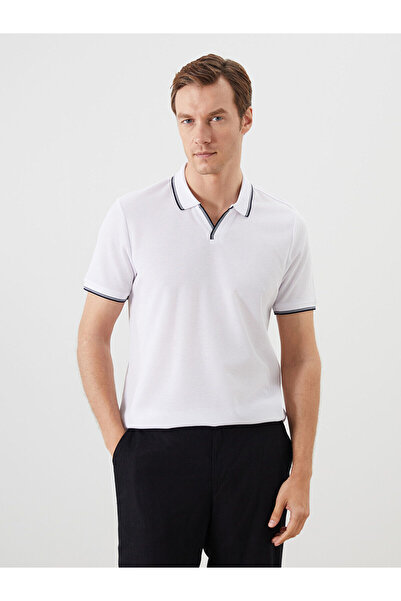 LC Waikiki Nevavm Men's Polo Collar Patterned T-Shirt with a Difference
