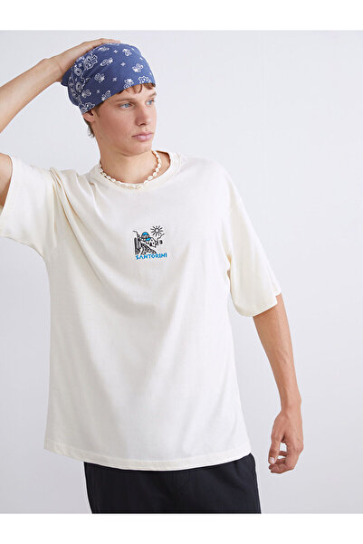 LC Waikiki تي شيرت رجالي من القطن الممشط مطبوع عليه ياقة الدراجة من Peak New ...