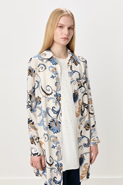 Nihan Rahat Kalıp Viskon Tunik Takım Bej