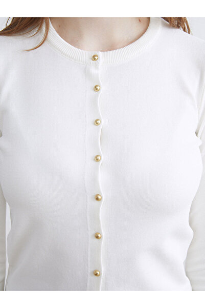 LC Waikiki Özmarka New Season Crew Neck Women's Knitwear Cardigan