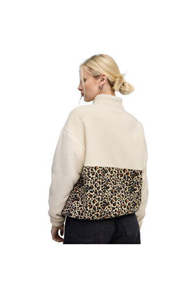 Puma Ess Graphic Animal Crew Kadın Bej Günlük Stil Sweatshirt 68808387