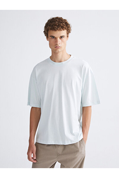 LC Waikiki Tricou pentru bărbați albastru guler rotund bumbac moale