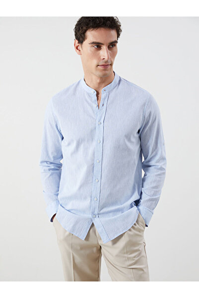 LC Waikiki LCWAIKIKI Classic Regular Fit Uzun Kollu Keten Karışımlı Erkek Gömlek