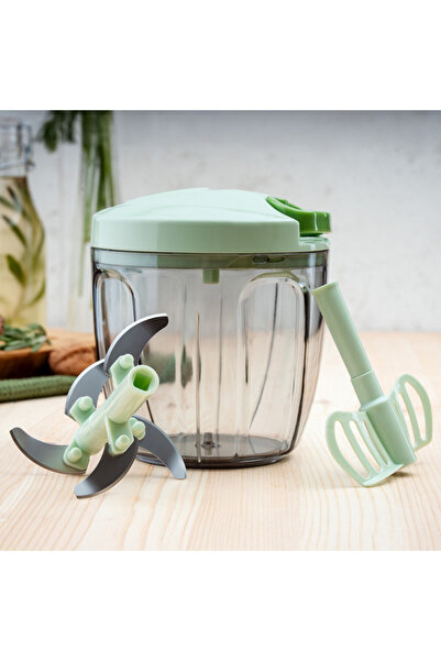 rosberg R51215B Corded Hand Chopper, 900 ml, 5 blades, Egg attachment, Green