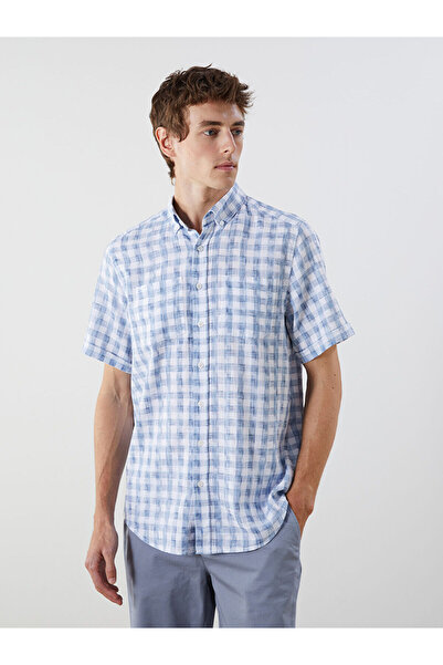 LC Waikiki قميص رجالي من Peak New Season ذو قصة عادية وأكمام قصيرة منقوشة من ...