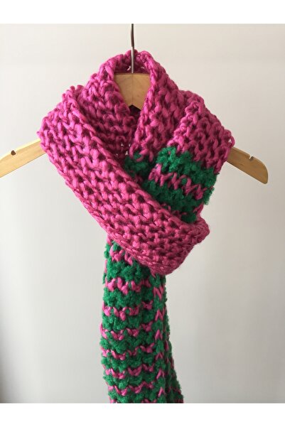 Mora Örgü وشاح مورا المحبوك من خيوط الصوف اللامعة (20x230 سم 225 جرام-MK22)