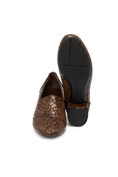 Tergan Vizon Hakiki Deri Kadın Topuklu Ayakkabı - K24S1AY67543-N2P