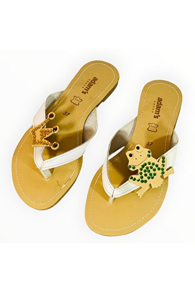 Adam Women's Slippers ADAMS Princess and Frog Leather White, Size 37 EU