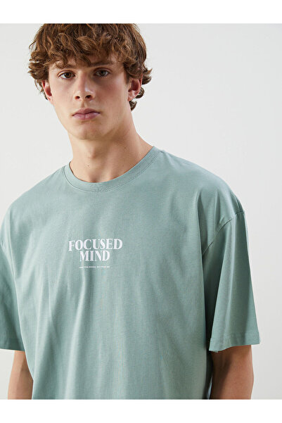 LC Waikiki Nevavm Oval Collar Printed Combed Cotton Men's T-Shirt