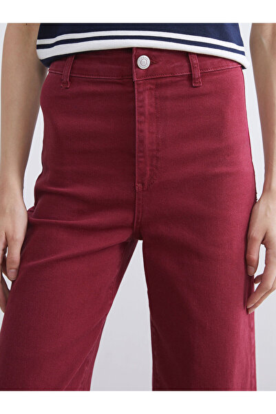 LC Waikiki Bordo Wideleg Kadın Jean Pantolon