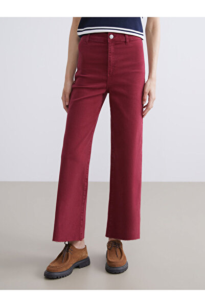 LC Waikiki Bordo Wideleg Kadın Jean Pantolon