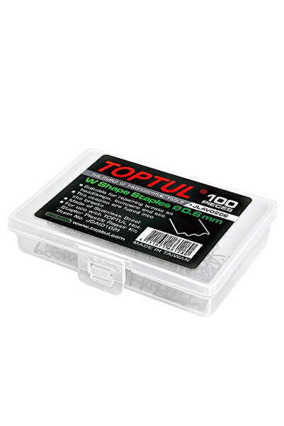TOPTUL Set 100 capse pentru reparații plastic JLAV0206, formă capse W, diamet...