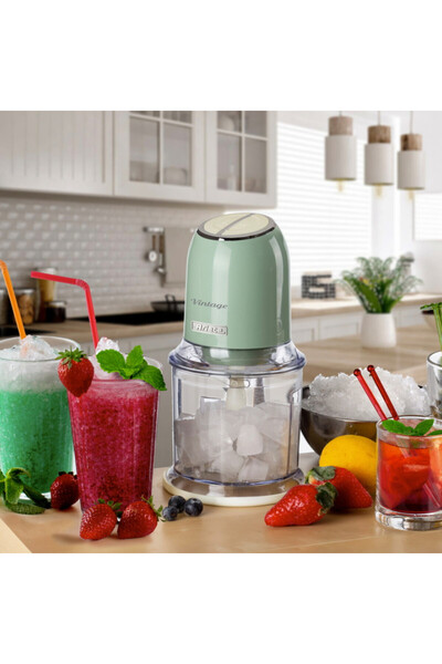ARIETE Chopper VINTAGE 0438/04, 400W, 600 ml, 2 speeds, Stainless steel, Graduated cup, Green