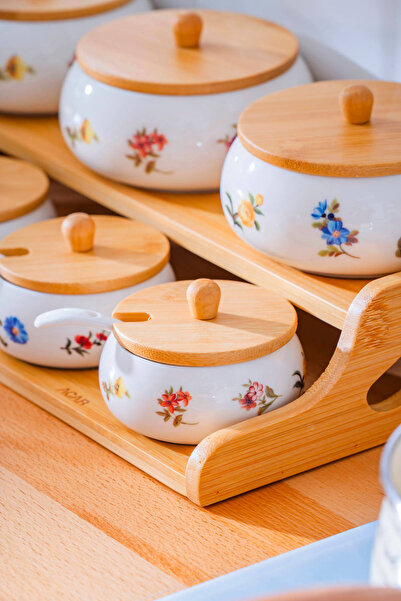 ACAR Leandra Wooden Spice Rack Set