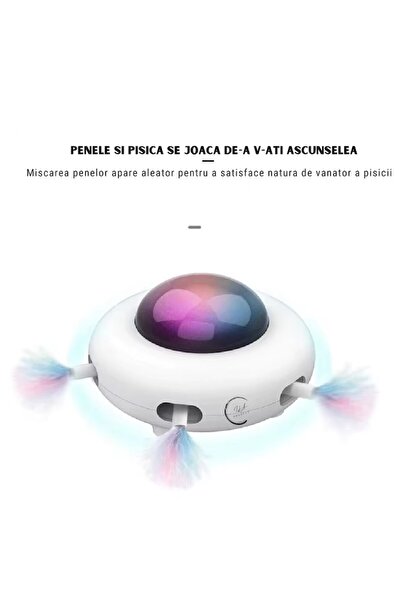 ILA PRODUCT Jucarie Inteligenta Interactiva Pentru Pisici, Ila Product®, Cu Senzor De Obstacole, Vibratii, Misc