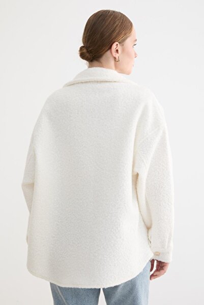 LEVURE Buklet Kumaş Kadın Mont EKRU