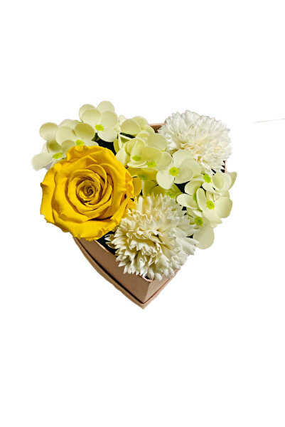 velve Aranjament Floral Pixie Pink,cutie inima trandafir criogenat,hortensii si garoafe de sapun,Albastru