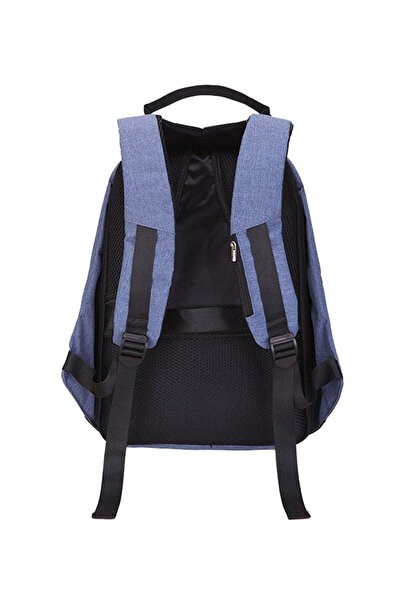 HALAMODO Black and Blue Anti-Theft Backpack for 15.6 Laptop