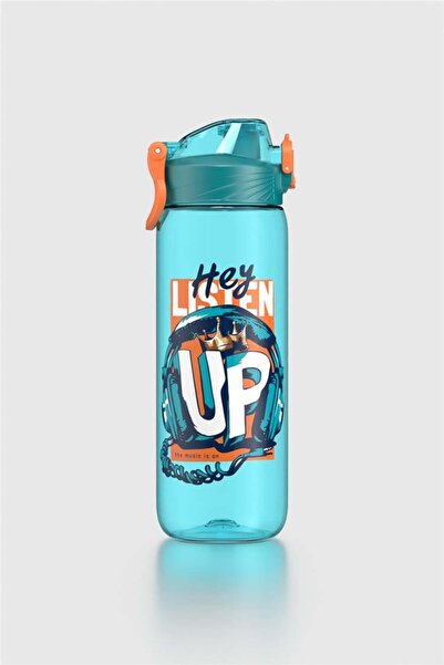 Renga Wave Patterned 630 ml Tritan Children's Water Bottle 912166 Turquoise