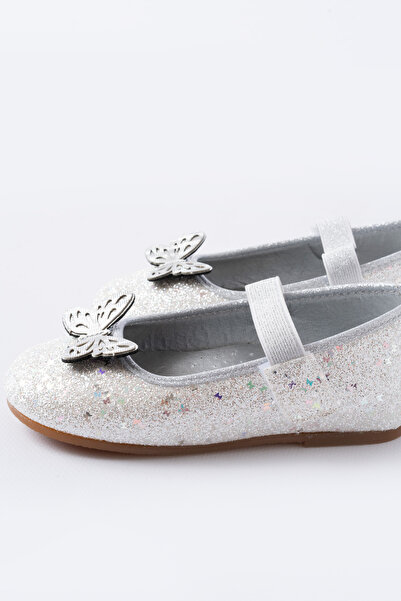 p papuccum ortopedi çocuk ayakkabıları Girl's Glittery Butterfly Non-Slip Sole Ballerinas
