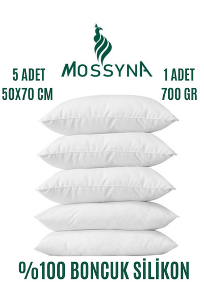 Mossyna 5 Adet Yıkanabilir Nonwoven Boncuk Silikon Yastık 50 X 70