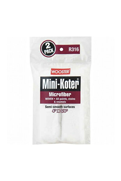 Wooster غطاء أسطوانة طلاء من الألياف الدقيقة ميني كوتير، قطعتان، مقاس 4 × 3/8 بوصة