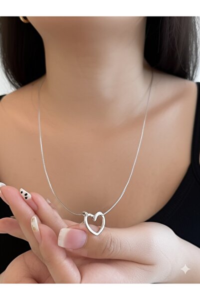 denars jewelry Women's Knot Heart Steel Necklace - Does Not Tarnish