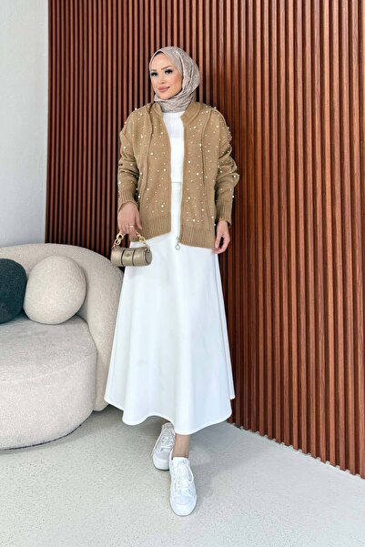 Melike Tatar İncili Triko Hırka 7007-1