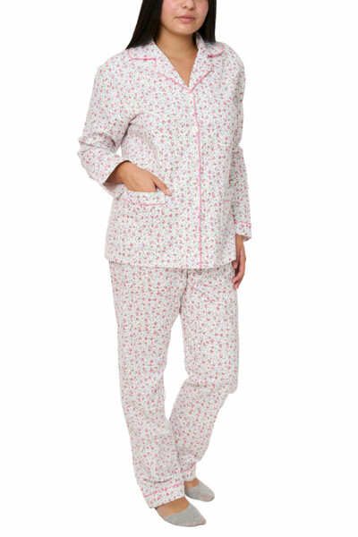Centini Women's pajamas with floral print, Amalia, hot pink
