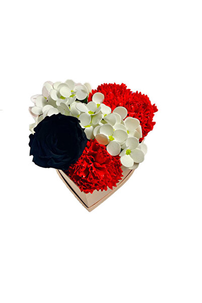 velve Aranjament Floral Pixie Pink,cutie inima trandafir criogenat,hortensii si garoafe de sapun,Albastru