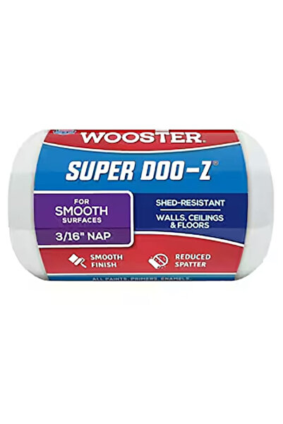 Wooster غطاء أسطوانة طلاء من القماش المنسوج من سوبر دو-زد، مقاس 4 × 3/16 بوصة