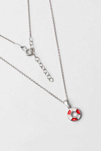 So CHIC... Lifesaver 18 Ayar Beyaz Altın Kaplama Gümüş Çocuk Kolye