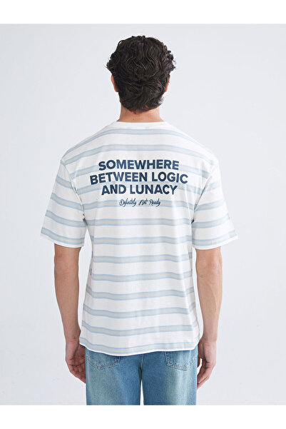 LC Waikiki Ανδρικό μπλουζάκι με στάμπα με λαιμόκοψη New Season