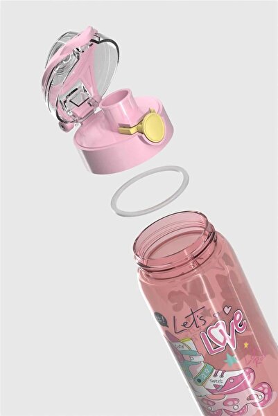 Renga Saga Patterned 530 ml Children's Water Bottle 912174 Pink-Yellow