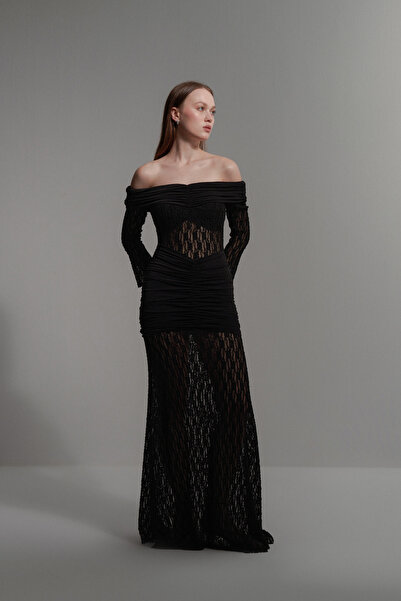 Nissh Dantel Madonna Yaka Balık Elbise