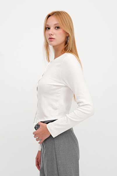 Addax Düğmeli Modal Hırka H18632