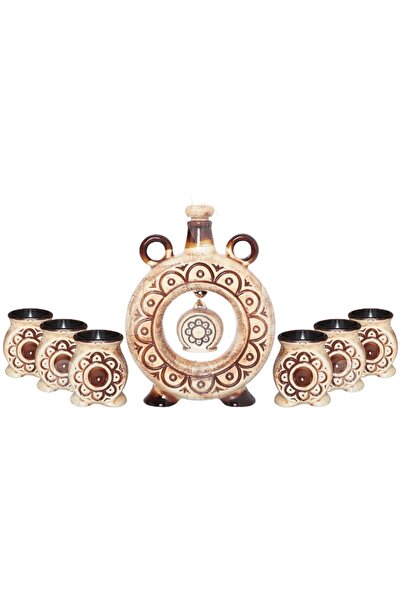 velve Κεραμικό σετ έξι ποτηριών Kumanioc, μπεζ