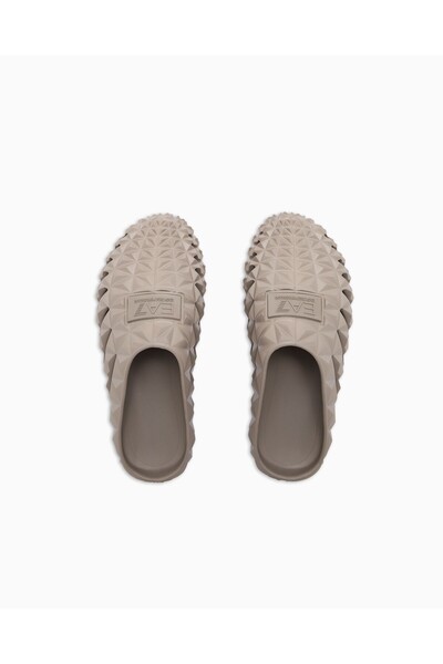 EA7 Geometric Patterned Round Closed Toe Men's Slippers Beige Shoes Beachwear Xbr001 Xk385 01571